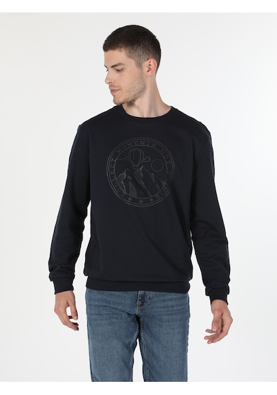 Colin's Colins Regular Fit Normal Kesim Baskılı Lacivert Erkek Sweatshirt Cl1060128 Lacivert