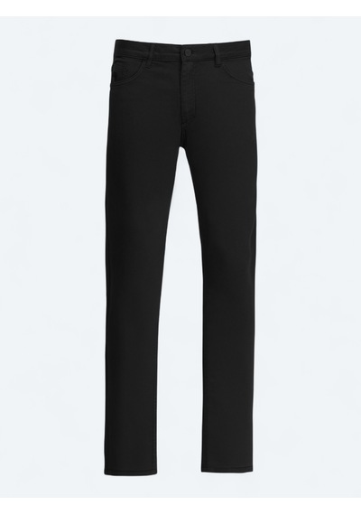 Kip Siyah Düz Dokuma Slim Fit Casual Pamuk Karışımlı Pantolon Siyah -