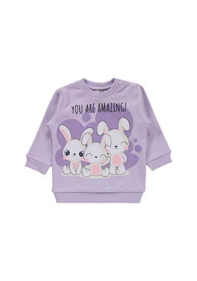 Civil Baby Tavşanlar Baskılı 6-18 Ay Takım - Lila