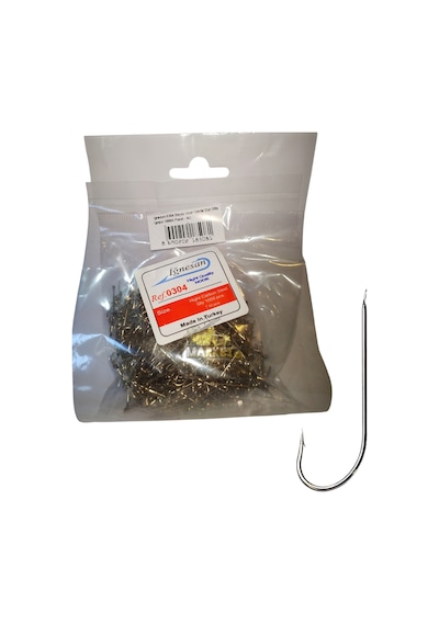İğnesan 0304 Beyaz Uzun Gövde Düz Olta İğnesi 1000li Paket - No-5 No: 5