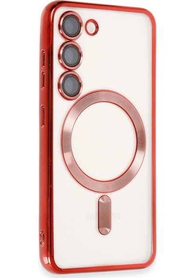 Newface - 236 - Samsung Galaxy Uyumlu S23 Kılıf Kross Magneticsafe Kapak - Csmo-tex - - Kırmızı