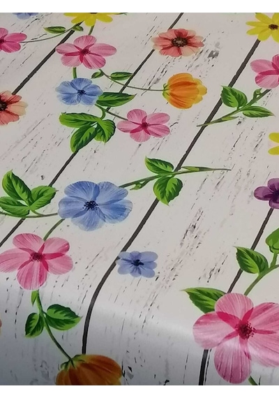 Elyaflı Pvc Muşamba - Desenli Silinebilir Masa Örtüsü Mrl200a Çok Renkli