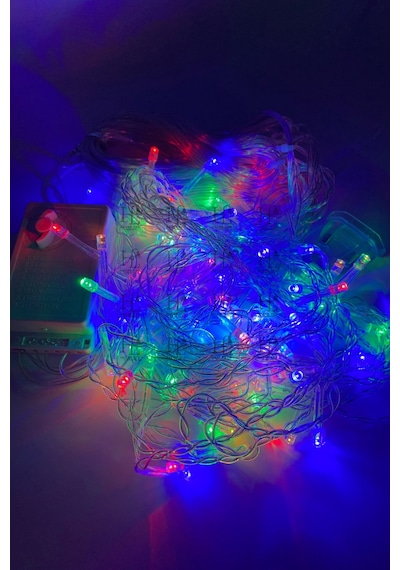 96 Ledli 16 Saçaklı Eklenebilir Kelebek Fonksiyonlu RGB Dekoratif Led Yılbaşı Süsü 4.5 M
