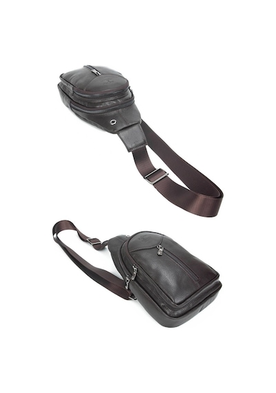 Kangaroo Kıngdom Erkek Body Bag Hakiki Deri Kahve Postacı Çanta Kangaroo K 1012-K
