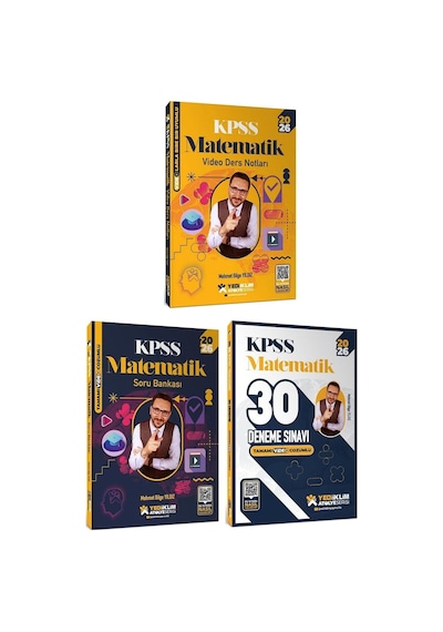 Yediiklim 2026 Kpss Matematik Video Ders Notları + Soru Bankası + 30 Deneme Atölye Serisi 3 Lü Set - Mehmet Bilge Yıldız Yediiklim Yayınları