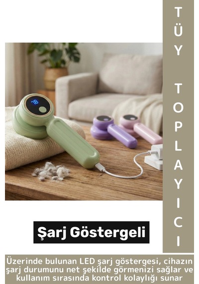 Premium Koltuk Kıyafet Pet Pamuk İplik Battaniye Şarj Göstergeli Tüy Toz Tiftik Temizleme Aleti çok renkli