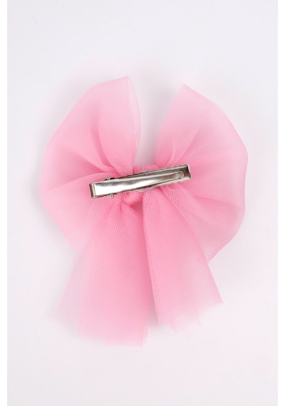 Pembe Tül Fiyonk Kız Çocuk Klips Toka Pembe