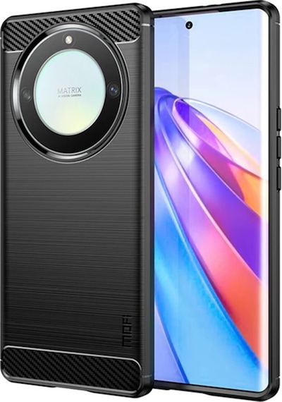 Honor X9A 5G Brushed Carbon Fiber Silikon KılıHonf - Siyah AL3332