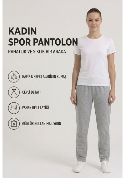 Genel Markalar Üç Cepli İki İplik Kompakt Penye Kapri Gri