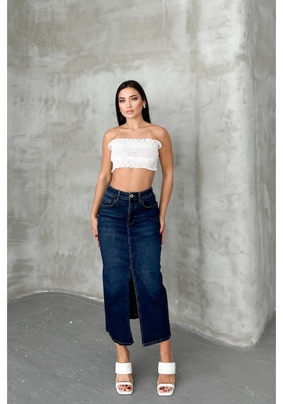 HLT Jeans Koyu Mavi Kadın Regular Fit Yüksek Bel Uzun Maxi Boy Denim Kot Etek Merry-4095 Koyu Mavi HLT Jeans Koyu Mavi Kadın Regular Fit Yüksek Bel Uzun Maxi Boy Denim Kot Etek Merry-4095 Koyu Mavi