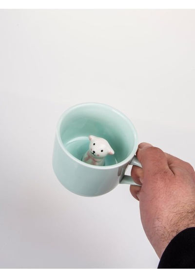 Mukko Home 3d Sevimli Hayvan Figürlü Porselen Kupa 230 Ml Mint Renk Kahve Çay Kupası,turkuaz & Köpek Beyaz - Çok Renkli Mukko Home 3d Sevimli Hayvan Figürlü Porselen Kupa 230 Ml Mint Renk Kahve Çay Kupası,turkuaz & Köpek Beyaz - Çok Renkli