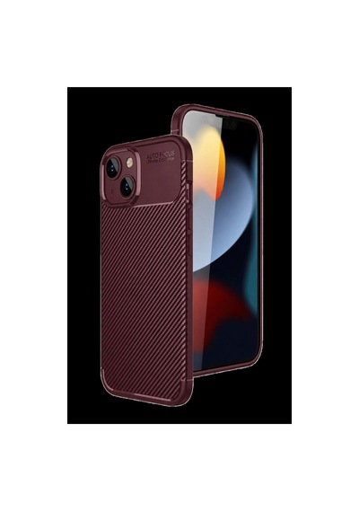 Apple İphone Uyumlu 15 Kılıf Auto Focus Karbon Kapak - Bordo