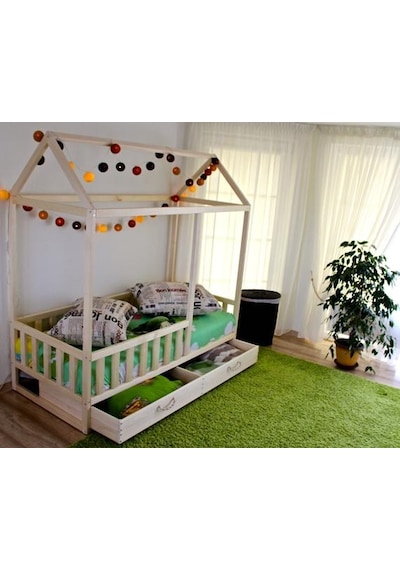 Markaawm Markaawm Montessori Çocuk Yatak Doğal Ahşap 90X190 Karyola Buse Akçaağaç