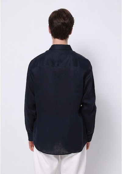 Colin's Colins Regular Fit Shirt Neck Düz Erkek Lacivert Uzun Kol Gömlek Cl1074493 Q1.v1 Nav Lacivert