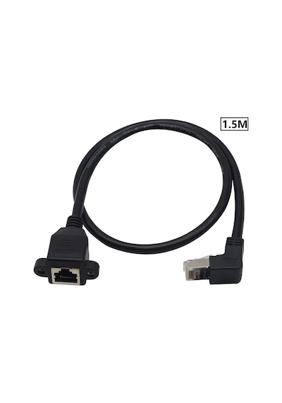 4777 Rj45 Dişi Erkek Uzatma 1.5m Dirsek 90 Derece Panel Tipi Cat6