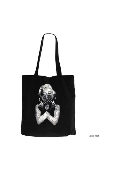 Marilyn Monroe Gangsta Siyah Kanvas Bez Çanta N11.3694 Siyah