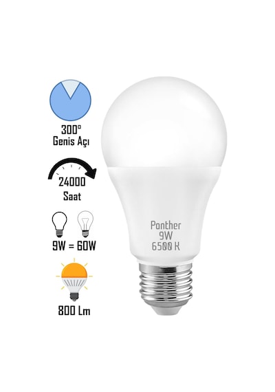 4 Adet 9w Beyaz Led E27 Ampul Tasarruflu Lamba 6500 K Beyaz Işık 800 Lümen 9w 60w