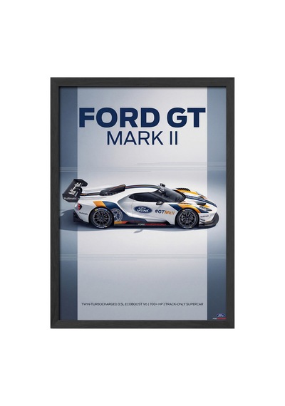 Ford Gt Mark Iı Siyah Ahşap Çerçeveli Poster, Dekoratif Araba Duvar Tablosu