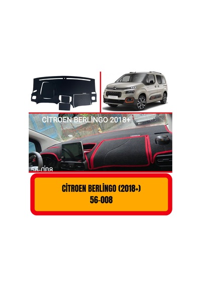 Citroen Berlingo (2018+) Ekranlı Kapaklı ÖN GÖĞÜS / PANEL /  TORPİDO KORUMASI - KILIFI - HALISI
