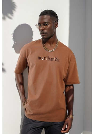 Balenbi Unisex Bisiklet Yaka Oversize Kalıp Penye Tişört 1004 Taba Balenbi Unisex Bisiklet Yaka Oversize Kalıp Penye Tişört 1004 Taba