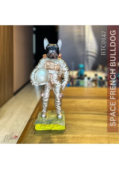 Uzay Fransız Bulldog Tam Takım Elbise, Dekoratif Astronot, El Ya