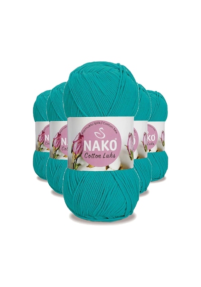 5 Adet Cotton Lüks Yelek Tunik Kazak Bluz Hırka İpi Yünü Koyu Turkuaz 97581