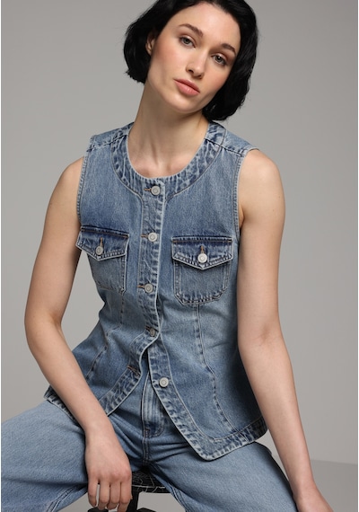 Colin's Colins Slim Fit Kadın Light İndigo Denim Yelek Cl1081428 Q1.v1 Dn45074