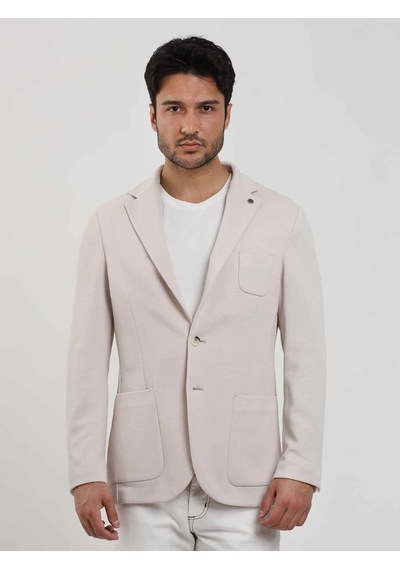 Dufy Krem Erkek Slim Fit Düz Mono Yaka Casual Ceket - 104445-krem Krem