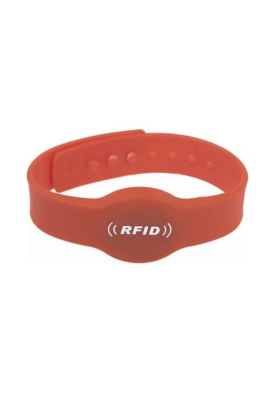 13.56mhz Rfid Manyetik Bileklik Kırmızı Su Geçirmez Silikon Proximity Göstergeç 13.56 Mhz Kapı Geçiş