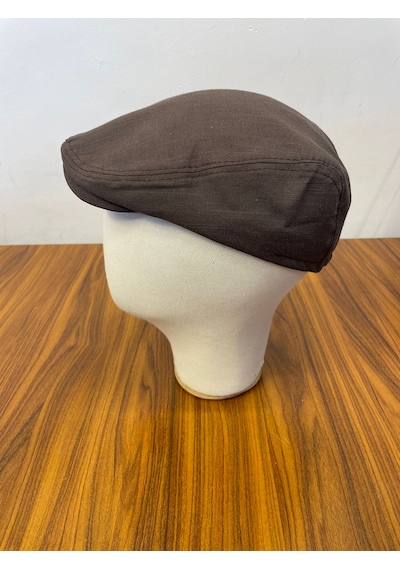 Hamze Peaky Blinders Tommy Shelby Spor Model Keten Kasket Şapka Kahverengi