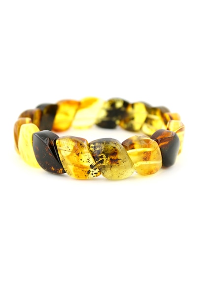 Kehribar Bileklik Fosilli Roleks Özel Tasarım Ambergold Blk23-48 Çok Renkli