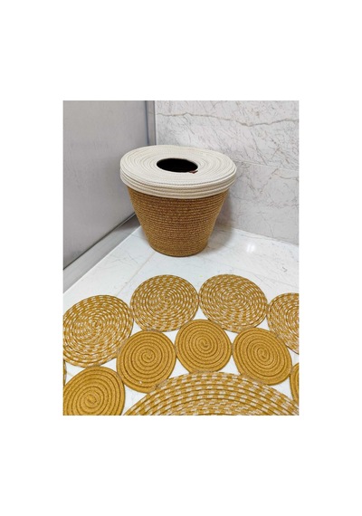 Jüt, Hasır, Çöp Kovası, Mutfak Çöp Kovası, Banyo Çöp Kovası, Doğal, Natürel, Jüt Kova, Modern Kova Hasır-krem Hasır-krem