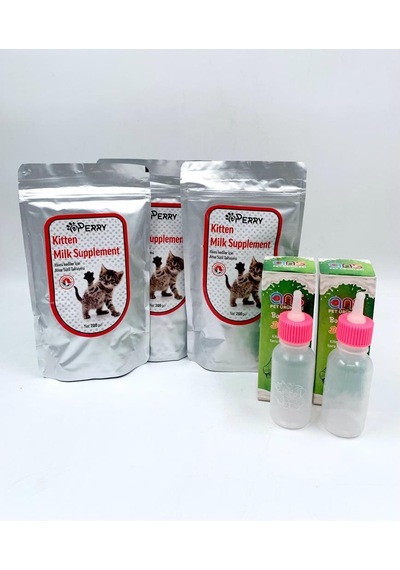 Perry Yavru Kedi Süt Tozu 3 x 200 G + Biberon 60 ML 2 Adet