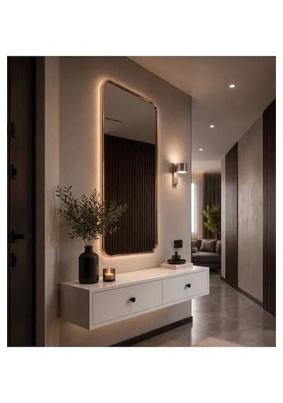 Modern Mdf Beyaz 2 Kapaklı Makyaj Masası - Dresuar