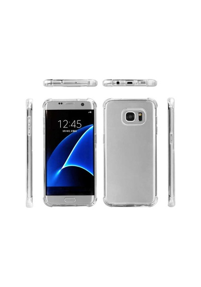 Samsung Uyumlu Galaxy S7 Edge Kilif Köse Korumali Seffaf Silikon Kapak 393046781
