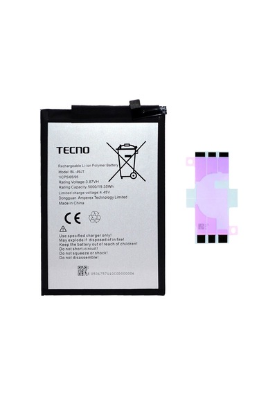 Tecno Camon 18p Bl-49jt Batarya Pil Telefon Bataryası Pil Bandı Yanında