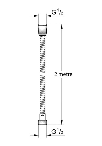 Promosyonca Lüks Örgülü Duş Hortumu, Metal, Gümüş, 1.5 Ve 2 Metre Seçenekleri 2 Metre