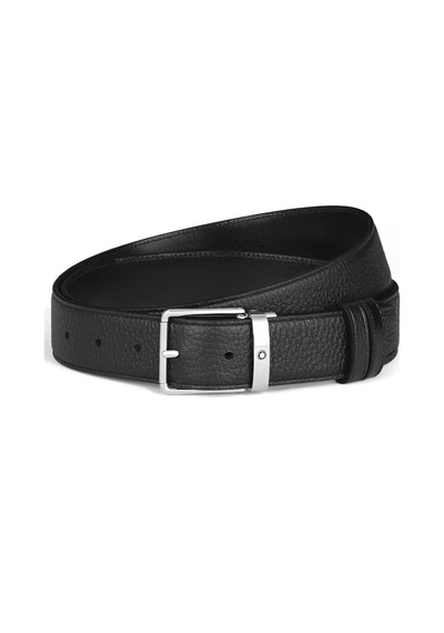Montblanc Everyday Grain Deri 35 Mm Çift Taraflı Kemer 222183 Siyah