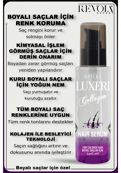 Luxeri Boyalı Saçlar İçin Saç Bakım Serumu 75 Ml Kolajen