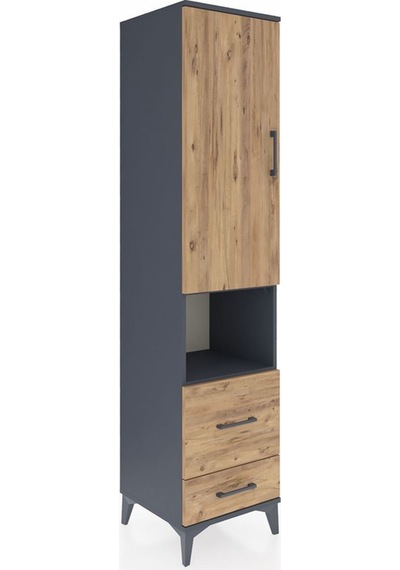 Hyperion Dolap 2 Raflı 2 Çekmeceli Tek Askılı 44x44x195 Antrasit-çam Antrasit