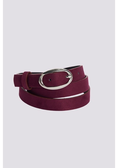 Tudors Kadın Oval Tokalı 110 Cm Standart Bordo Kemer-51475