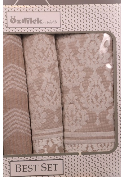 Özdilek Tappeto Krem - Krem Best Set Hamam Takımı Çok Renkli