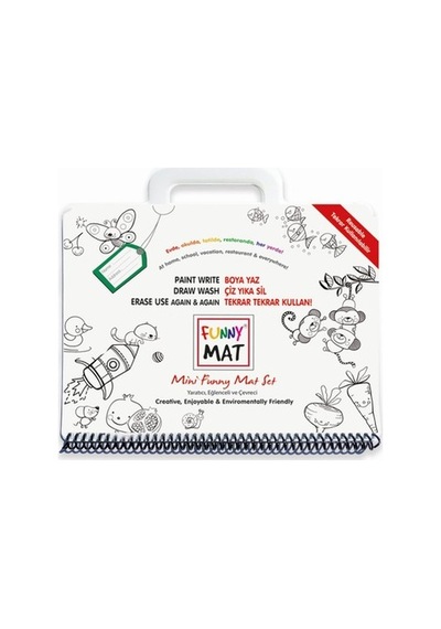 19x26 Cm Mini Eğitim Matı, 1 Sayfa Eğlenceli Tasarım 124-Pembe
