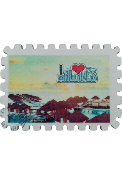Maldivler Temalı Pul Magnet