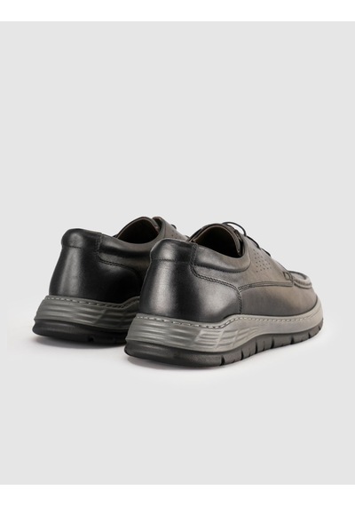 Cabani Hakiki Deri Siyah Erkek Günlük Sneaker Ayakkabı