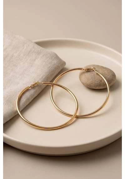 Mey İthalat 316l Çelik Gold Renk 66 Mm Halka Küpe Diğer
