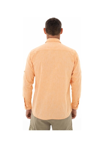 AR-MA Arma Erkek Uzun Kollu Regular Fit Keten Gömlek Y25485117101 Turuncu