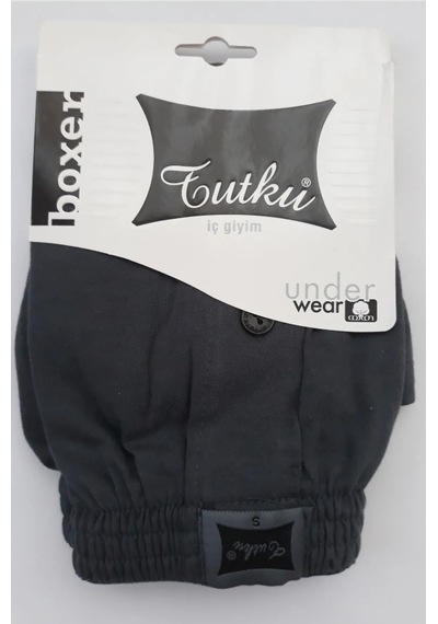 Tutku Erkek Boxer 4'lü Paket Siyah-füme-lacivert-gri Asorti