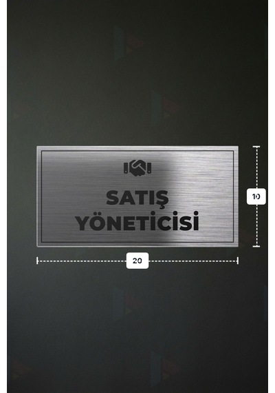 Satış Yönetıcısı Yazılı - Metal - Gümüş Renk - Kapı İsimliği - 20x10 Cm Satış Yönetıcısı Yazılı - Metal - Gümüş Renk - Kapı İsimliği - 20x10 Cm