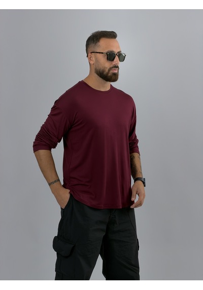Cocopelli Bordo Bisiklet Yaka Basic Erkek Sweatshirt Coc3544